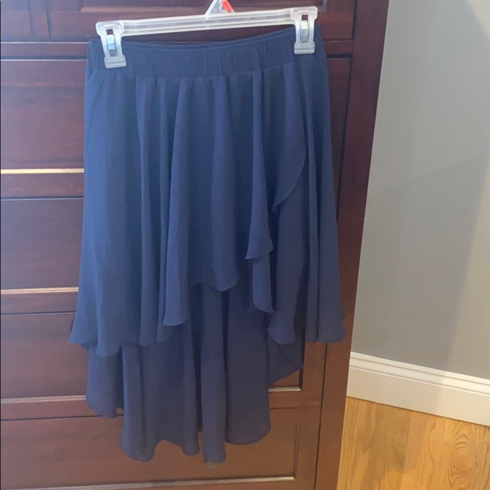 High to Low Navy chiffon skirt